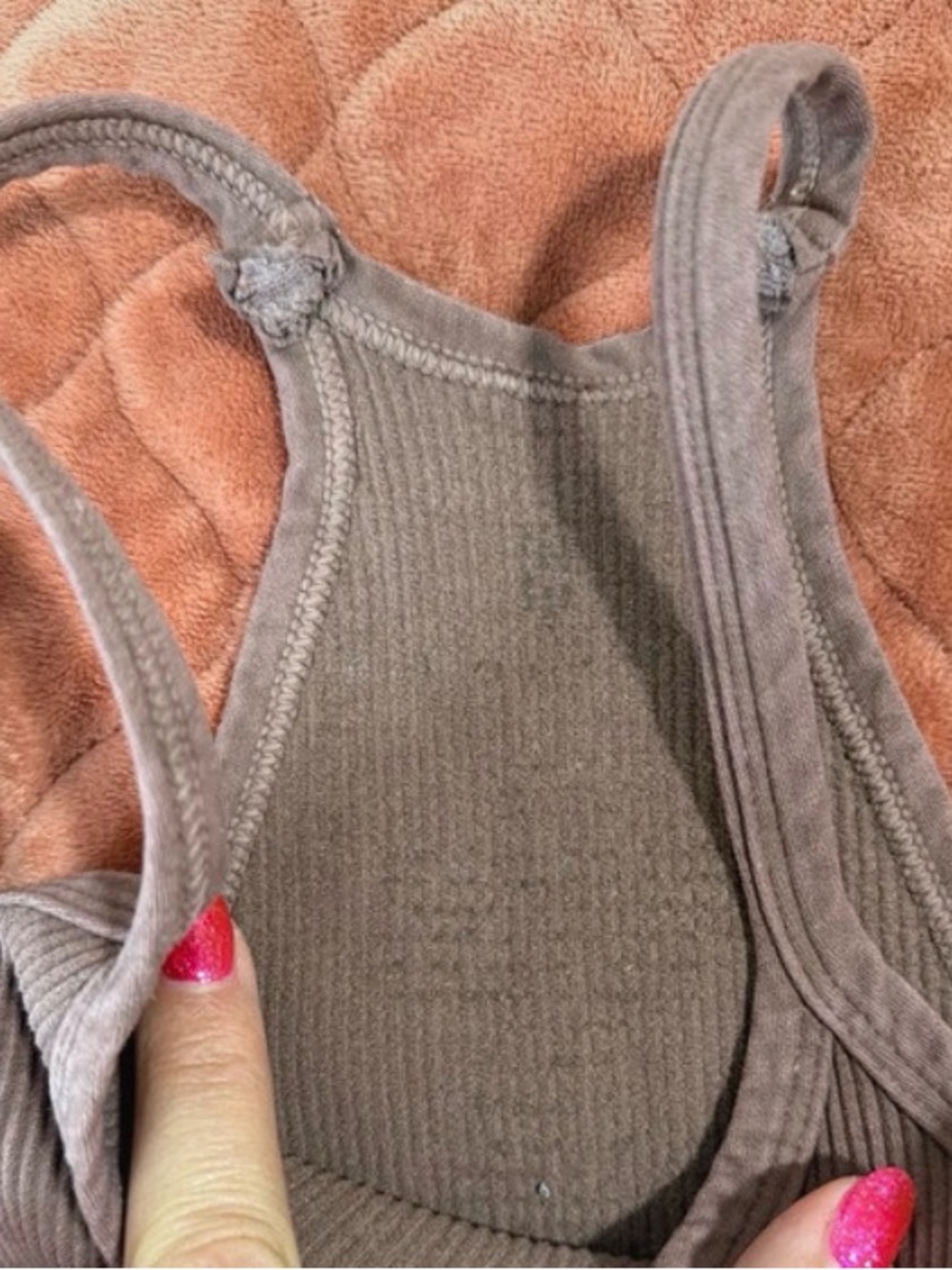 Free People Ribbed Mauve-Purple Racerback Tank - Picture 2 of 2